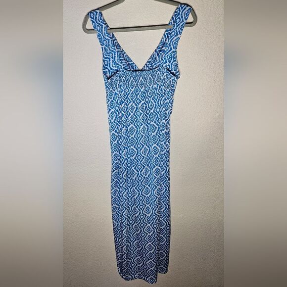Jon & Anna Women's Dress Medium Blue & White Maxi Stretch Summer Dress NWOT - Picture 2 of 5